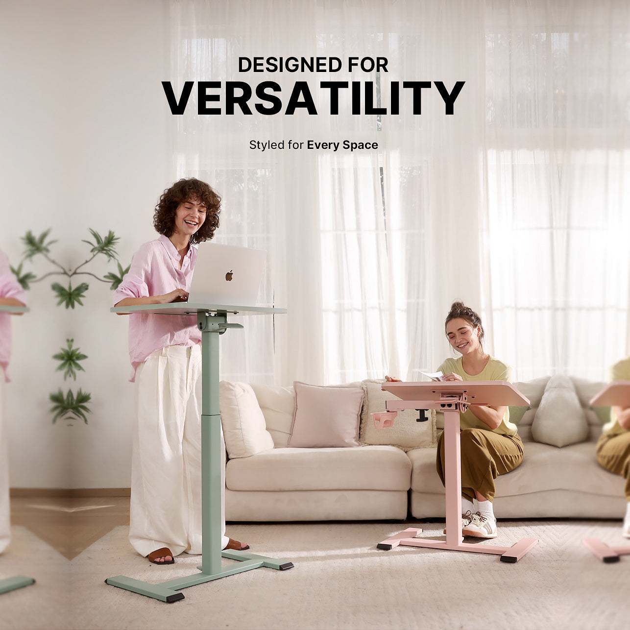 Hinomi Air Desk Height Adjustable, Tiltable, Foldable Desk with Wheels | Laptop Table