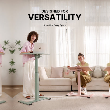 Hinomi Air Desk Height Adjustable, Tiltable, Foldable Desk with Wheels | Laptop Table