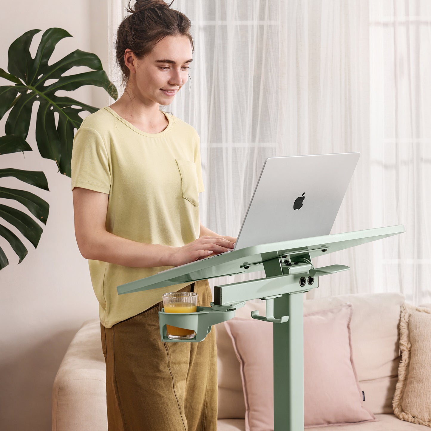 Hinomi Air Desk Height Adjustable, Tiltable, Foldable Desk with Wheels | Laptop Table