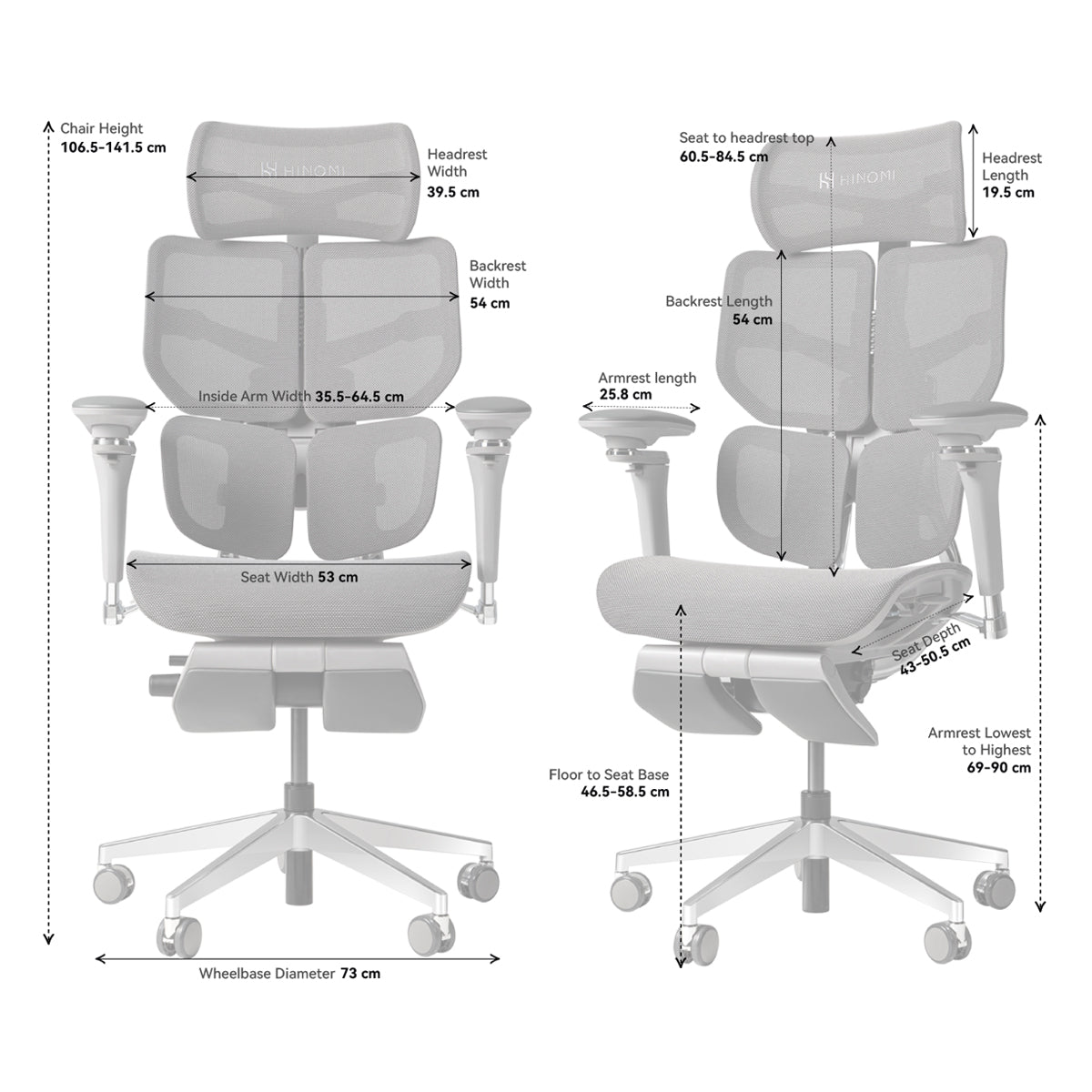 Hinomi X2 Pro Ergonomic Office Chair with Footrest - Successor of X1
