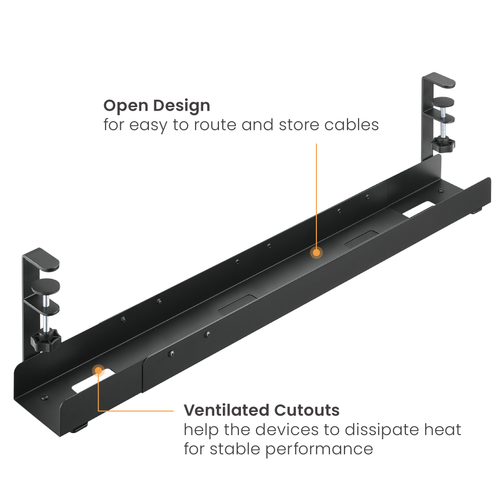 HINOMI FlexRail Under-Desk Adjustable Width Cable Tray Organizer