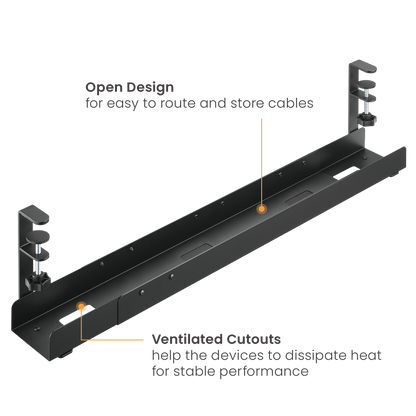 HINOMI FlexRail Under-Desk Adjustable Width Cable Tray Organizer
