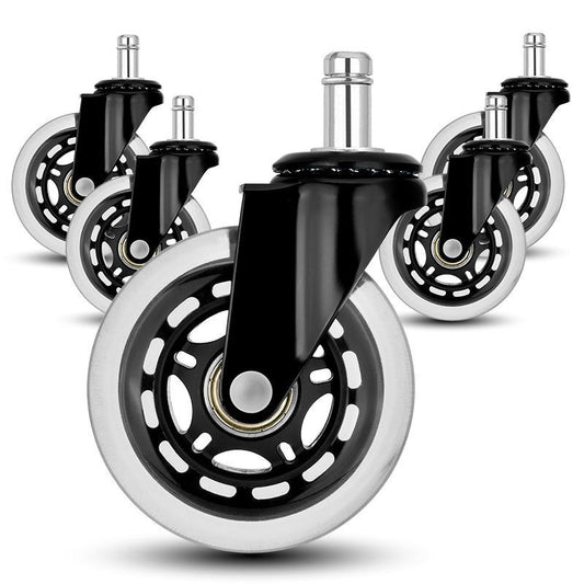 Hinomi Silent Caster Wheels (Set of 5) - Quiet & Smooth-Gliding Replacement Casters for Chairs
