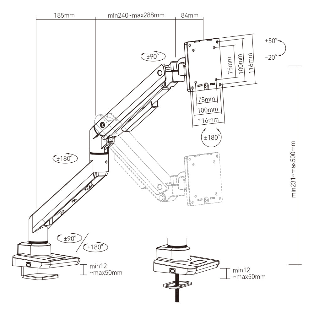 Hinomi MovMax Heavy Duty Adjustable Monitor Arm hinomi-movmax-heavy-duty-adjustable-monitor-arm